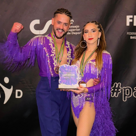 Marcos García y Ainara Soto tras el tercer puesto en el 'Campeonato del Mundo de Baile Deportivo'