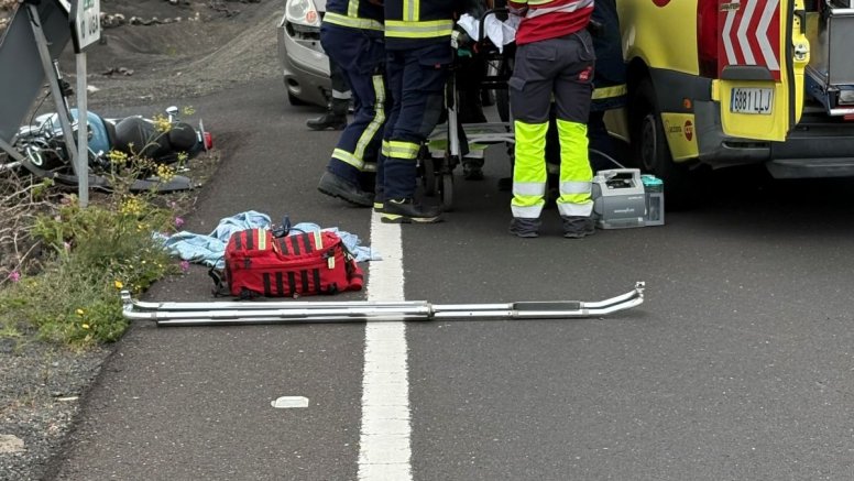 Herido un motorista en la colisión con un coche cerca de Masdache