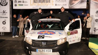Alexey Lukyanyuk "vuela" con el Skoda en Lanzarote y gana su primer rallye del CCRA