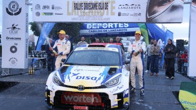 Alexey Lukyanyuk "vuela" con el Skoda en Lanzarote y gana su primer rallye del CCRA