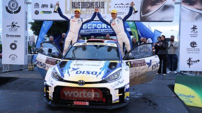 Alexey Lukyanyuk "vuela" con el Skoda en Lanzarote y gana su primer rallye del CCRA