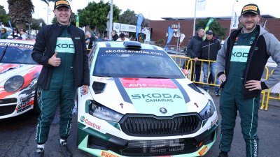 Alexey Lukyanyuk "vuela" con el Skoda en Lanzarote y gana su primer rallye del CCRA