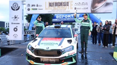 Alexey Lukyanyuk "vuela" con el Skoda en Lanzarote y gana su primer rallye del CCRA