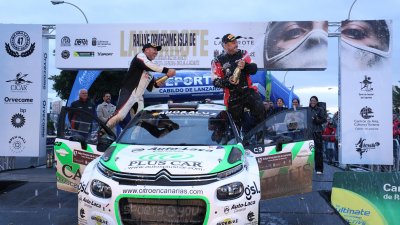Alexey Lukyanyuk "vuela" con el Skoda en Lanzarote y gana su primer rallye del CCRA