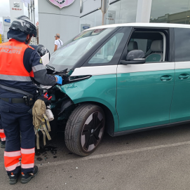 Estado del vehículo contra el que chocó la moto