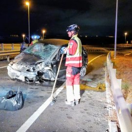 Accidente a la salida de Costa Teguise