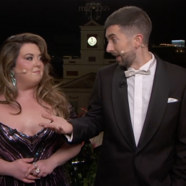 Lalachus y David Brocano durante las Campanadas de TVE.