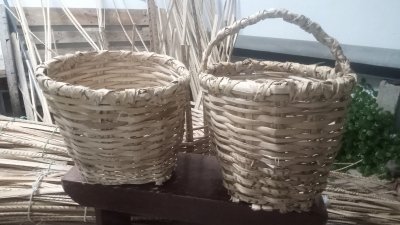 Cestas de pírgano elaboradas por Ruymán de León