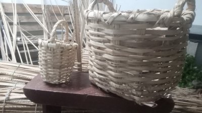 Cestas de pírgano elaboradas por Ruymán de León