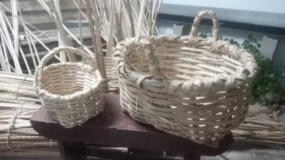 Cestas de pírgano elaboradas por Ruymán de León