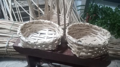 Cestas de pírgano elaboradas por Ruymán de León
