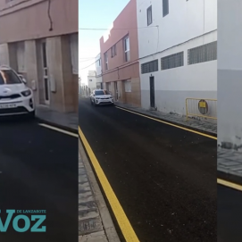 Calle de Arrecife en la que el Ayuntamiento ha eliminado los aparcamientos. Vídeo: La Voz