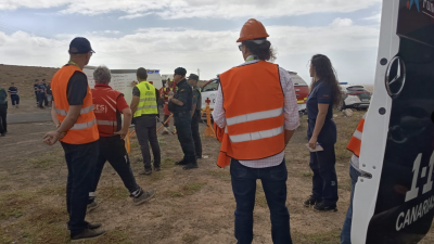 Simulacro de un accidente aéreo en Lanzarote. Fotos: 112 Canarias.