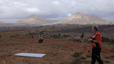 Simulacro de un accidente aéreo en Lanzarote. Fotos: 112 Canarias.