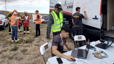 Simulacro de un accidente aéreo en Lanzarote. Fotos: 112 Canarias.
