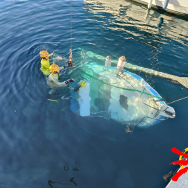 Recuperación de Emerlan del barco hundido