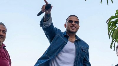 El cantante Jessi Uribe en la presentación del Festival Isla Latina en Arrecife