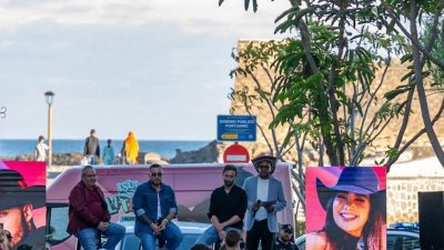 El cantante Jessi Uribe en la presentación del Festival Isla Latina en Arrecife