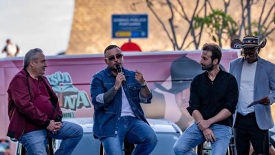 El cantante Jessi Uribe en la presentación del Festival Isla Latina en Arrecife
