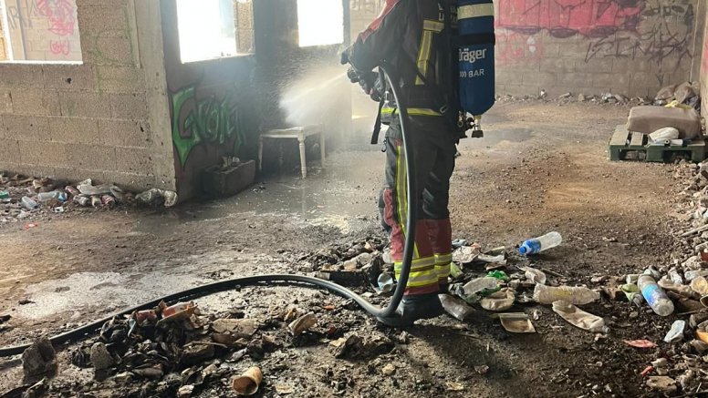 Incendio de una obra abandonada