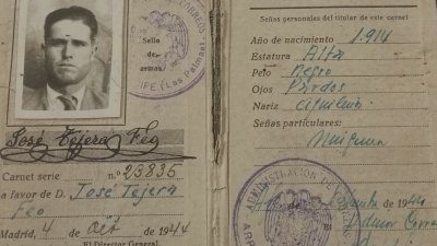 Documento personal de José Tejera Feo