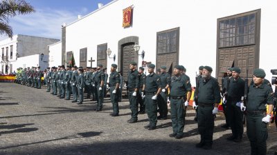 Acto conmemorativo de la Guardia Civil en Teguise. Foto: Juan Mateos