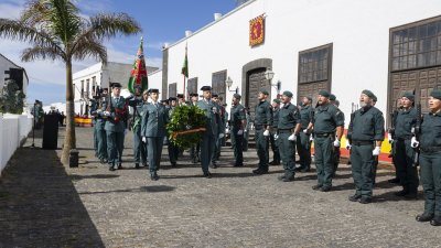 Acto conmemorativo de la Guardia Civil en Teguise. Foto: Juan Mateos