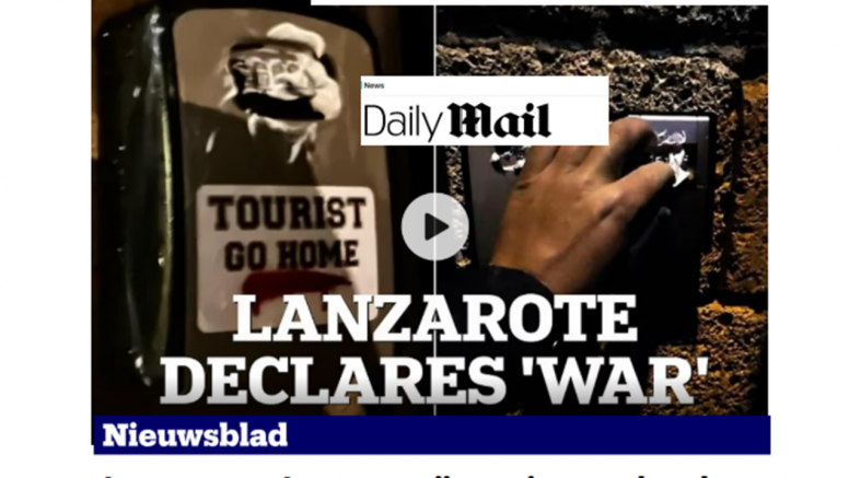 Montaje con los tres artículos citados en la prensa británica, alemana y neerlandesa.