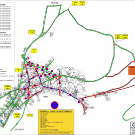 Mapa de las calles cerradas con motivo del Carnaval