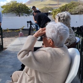 Momento del rodaje de 'Mayores sin reparo'.