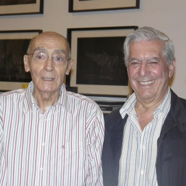 José Saramago y Vargas Llosa en Lanzarote. Foto: A casa José Saramago.