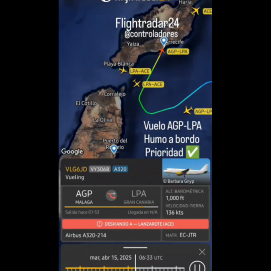 Desvíado a Lanzarote un vuelo hacia Gran Canaria por humo en el avión 