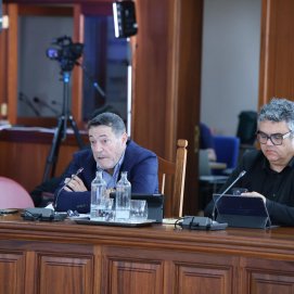 Óscar Pérez en el Cabildo de Lanzarote.