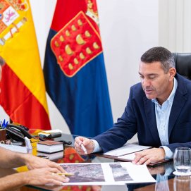 El presidente del Cabildo de Lanzarote, Oswaldo Betancort, y el consejero de Aguas, Domingo Cejas.
