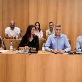 El concejal del PP y presidente de Tías, Francisco Aparicio, y el resto de la bancada popular.