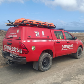 Imagen del vehículo de los bomberos en La Graciosa