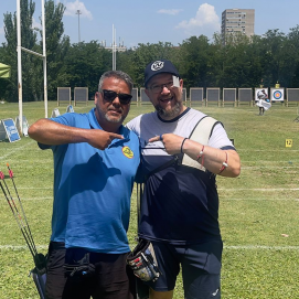 Sergio Hernández (izq.) durante el Campeonato de España de Tiro con Arco