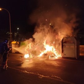 Quema de contenedores en Arrecife 