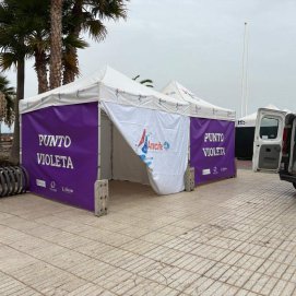 Punto violeta instalado en Arrecife 