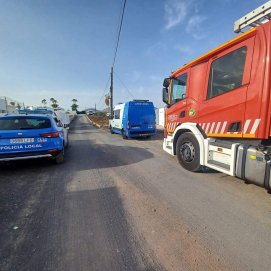 Vehículos de bomberos del Consorcio y Policía Local de Tías