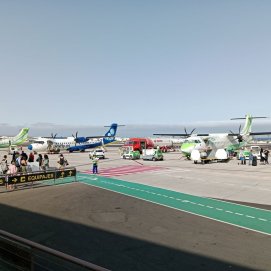 Terminal 2 del Aeropuerto de Lanzarote. Vuelos. Foto: David Merino.