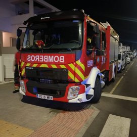 El camión de Bomberos del Consorcio de Seguridad y Emergencias de Lanzarote.