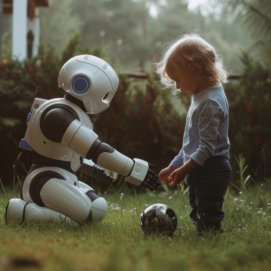 Un robot y una niña