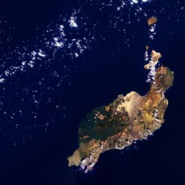 Vista aérea de Lanzarote. Imagen de la Agencia Espacial Europea.