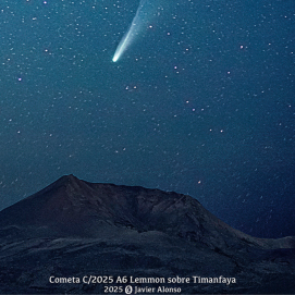 El cometa C/2025 A6 Lemmon visto desde Lanzarote. Foto: Javier Alonso.