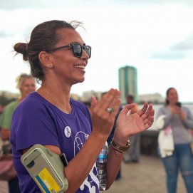 Maite Corujo durante la celebración de la carrera