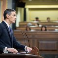 Pedro Sánchez habla ante el Congreso de los Diputados.
