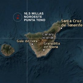Zona donde cayó al mar el pasajero