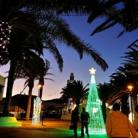 Luces de Navidad en San Bartolomé, Lanzarote.
