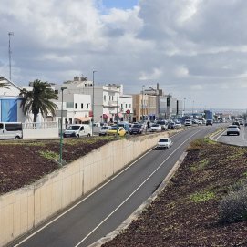 El entorno de la carretera insular que une los barrios de Argana Ata y Baja